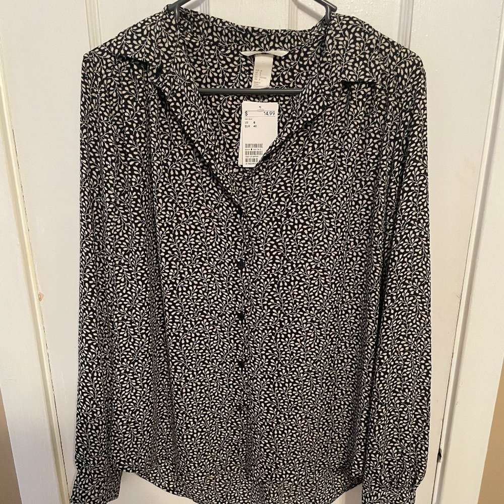 Black and white print blouse
